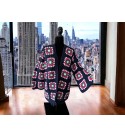 Crochet Granny Square Jacket for Women, Granny Square Cardigan, Crochet Floral Jacket, Handmade Granny Square Cardigan, Oversize Cardigan